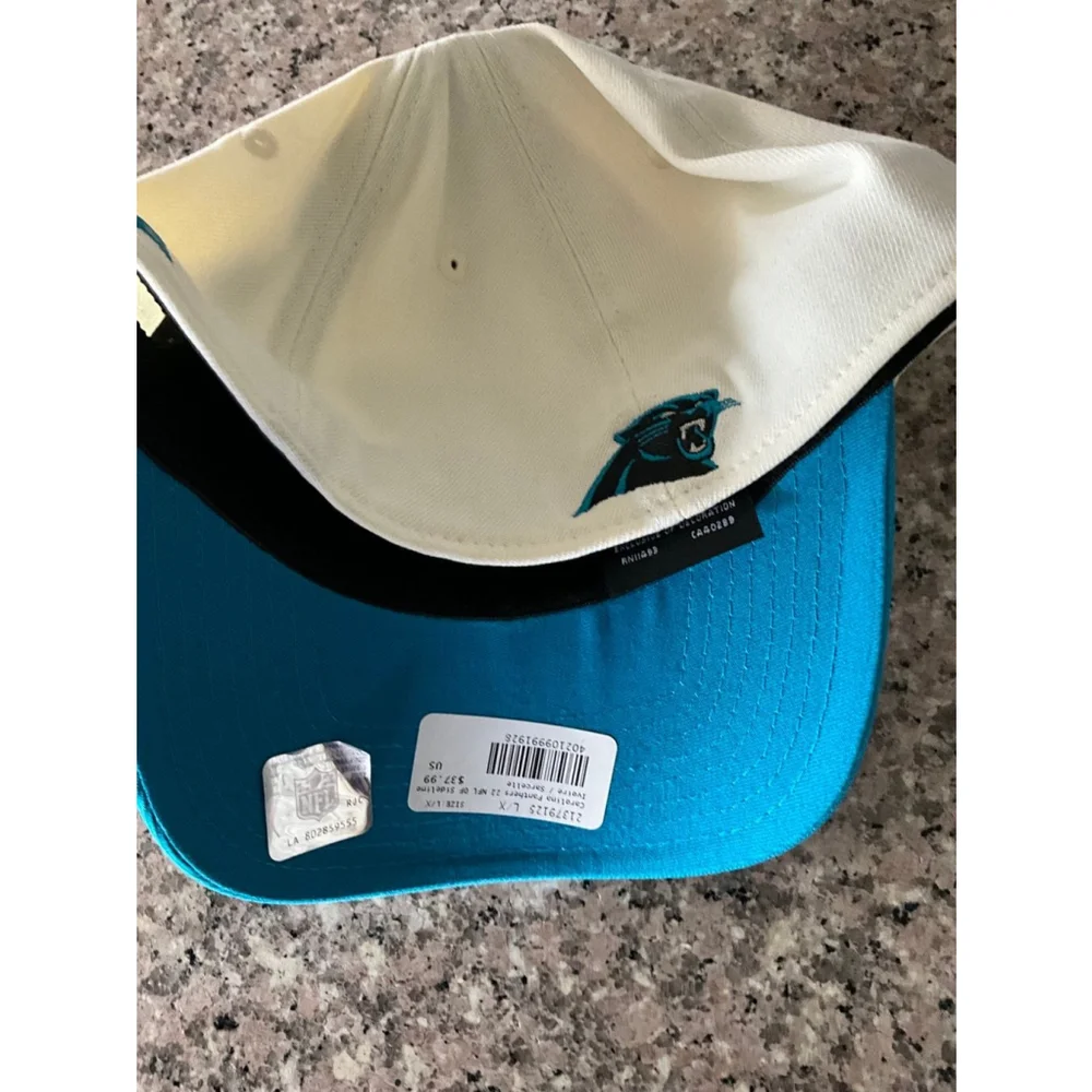 Carolina Panthers NFL of Sideline Hat Size Large /X Large Ivory‎